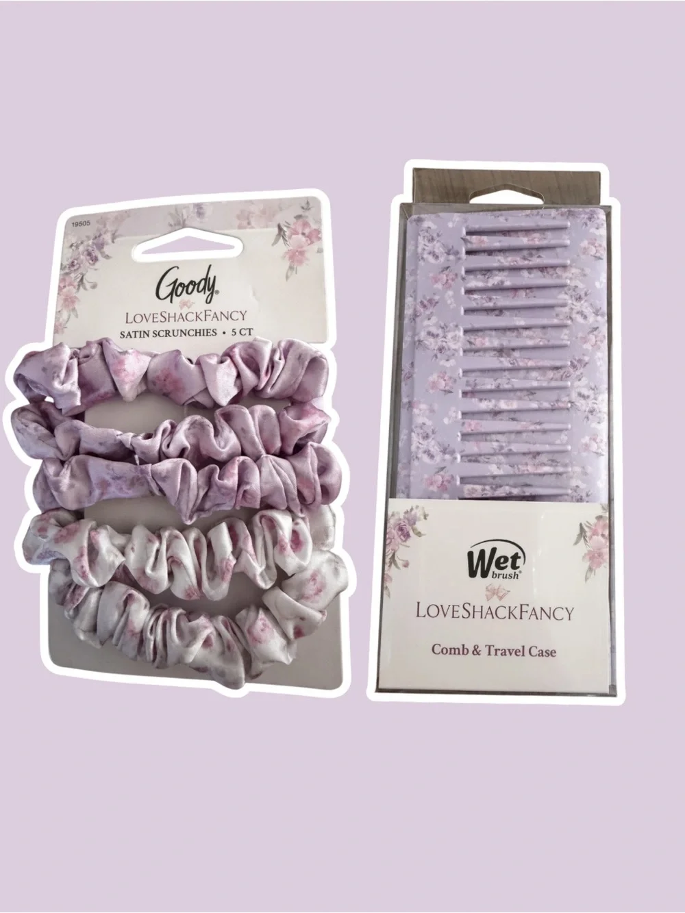 Goody x LoveShackFancy Satin Scrunchies & Wet Brush Comb Set